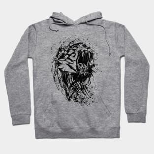 Angry Tiger - Roaring Tiger Abstract Hoodie